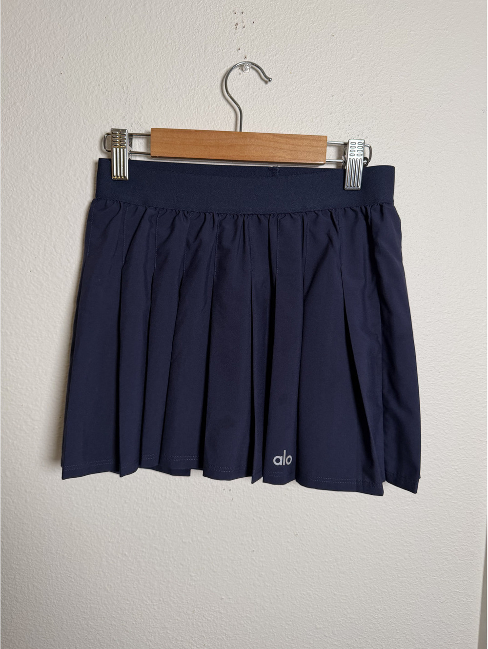 Alo Yoga Grand Slam Pleated Tennis Skirt Navy Blue Athletic Skort Women’s SM